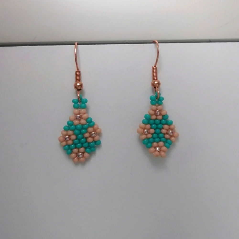 Pink flower earrings